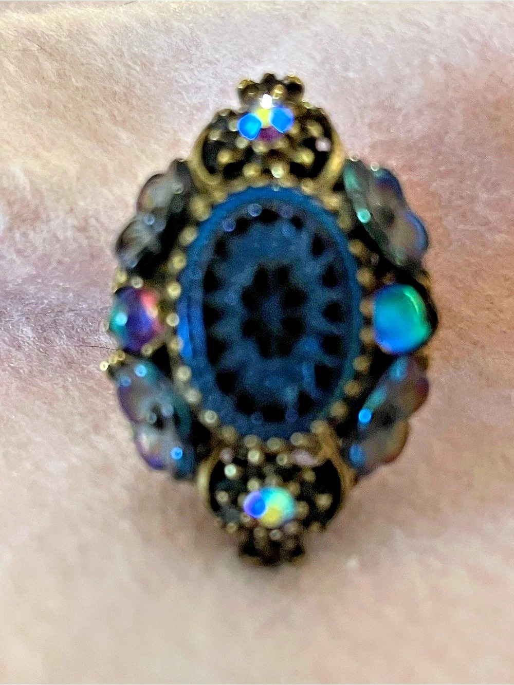 Black & Blue Statement Ring Like New